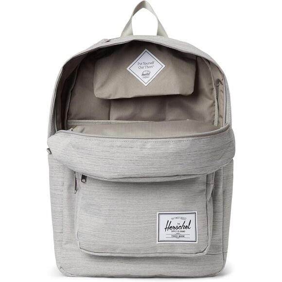NEW Herschel Pop Quiz Backpack 15" Laptop Pocket Gray Crosshatch Classic 22L - Picture 2 of 7